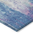 LOOMLAN Rugs Verentha Blue Washable Indoor-Outdoor Rug