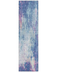 LOOMLAN Rugs Verentha Blue Washable Indoor-Outdoor Rug