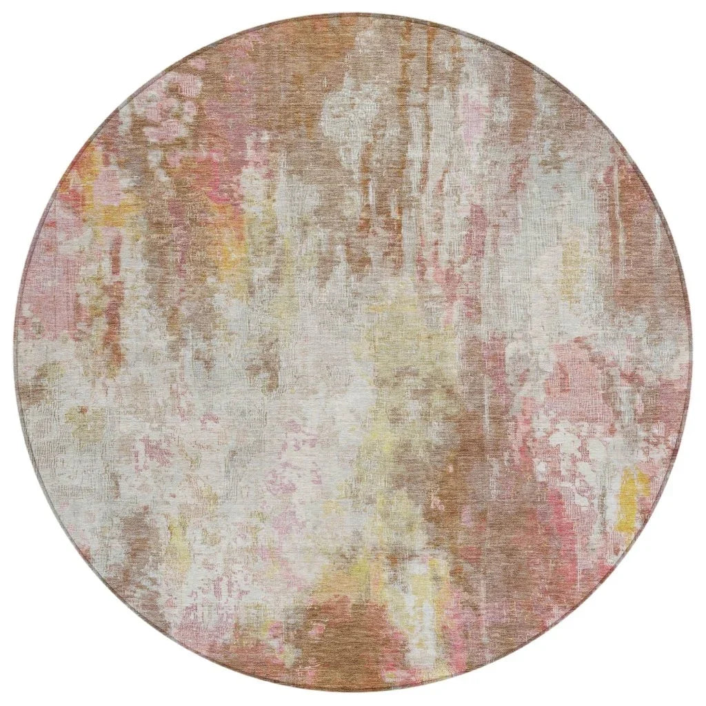 LOOMLAN Rugs Verentha Brown Washable Indoor-Outdoor Rug