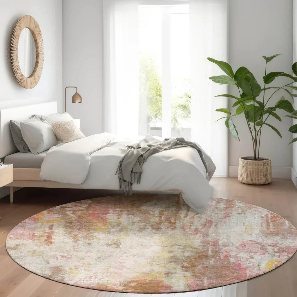LOOMLAN Rugs Verentha Brown Washable Indoor-Outdoor Rug
