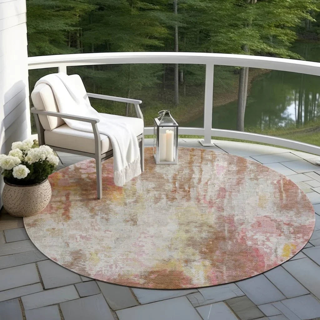 LOOMLAN Rugs Verentha Brown Washable Indoor-Outdoor Rug
