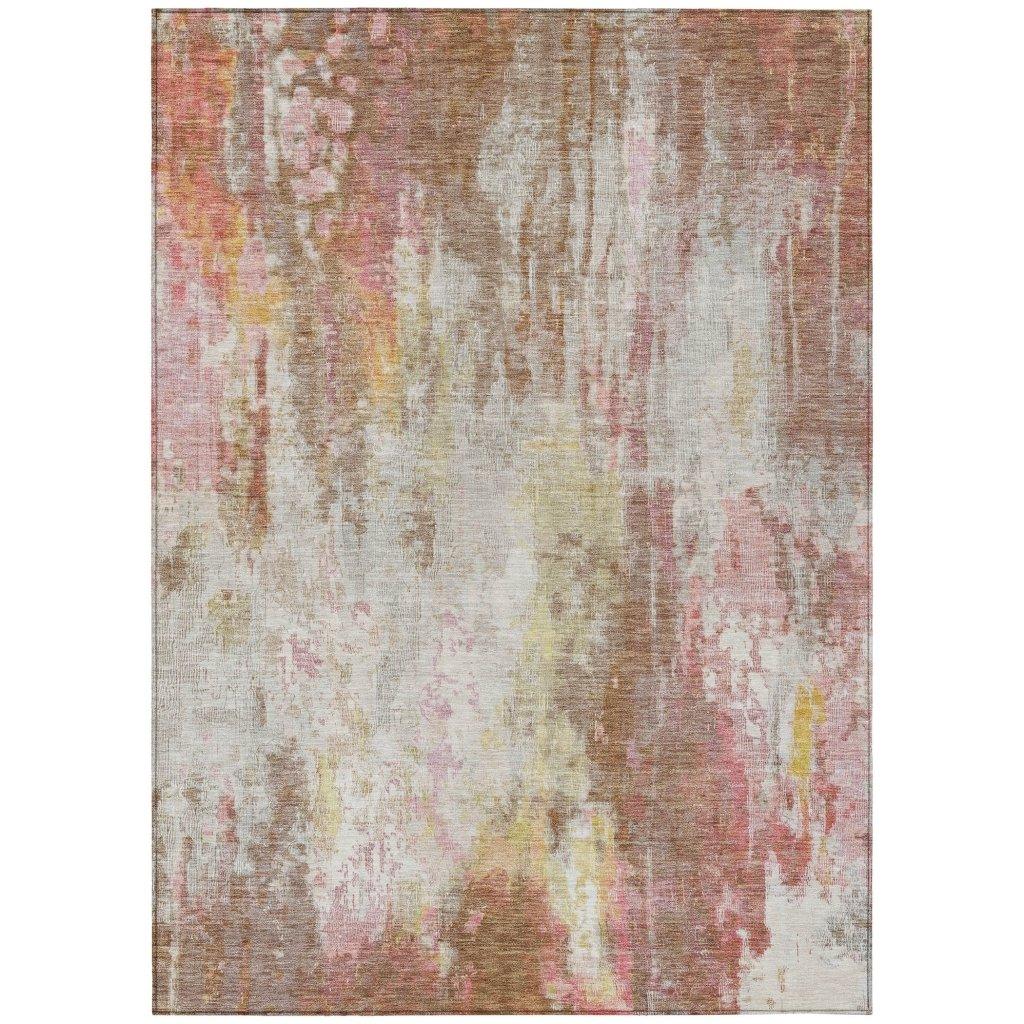 LOOMLAN Rugs Verentha Brown Washable Indoor-Outdoor Rug