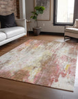 LOOMLAN Rugs Verentha Brown Washable Indoor-Outdoor Rug