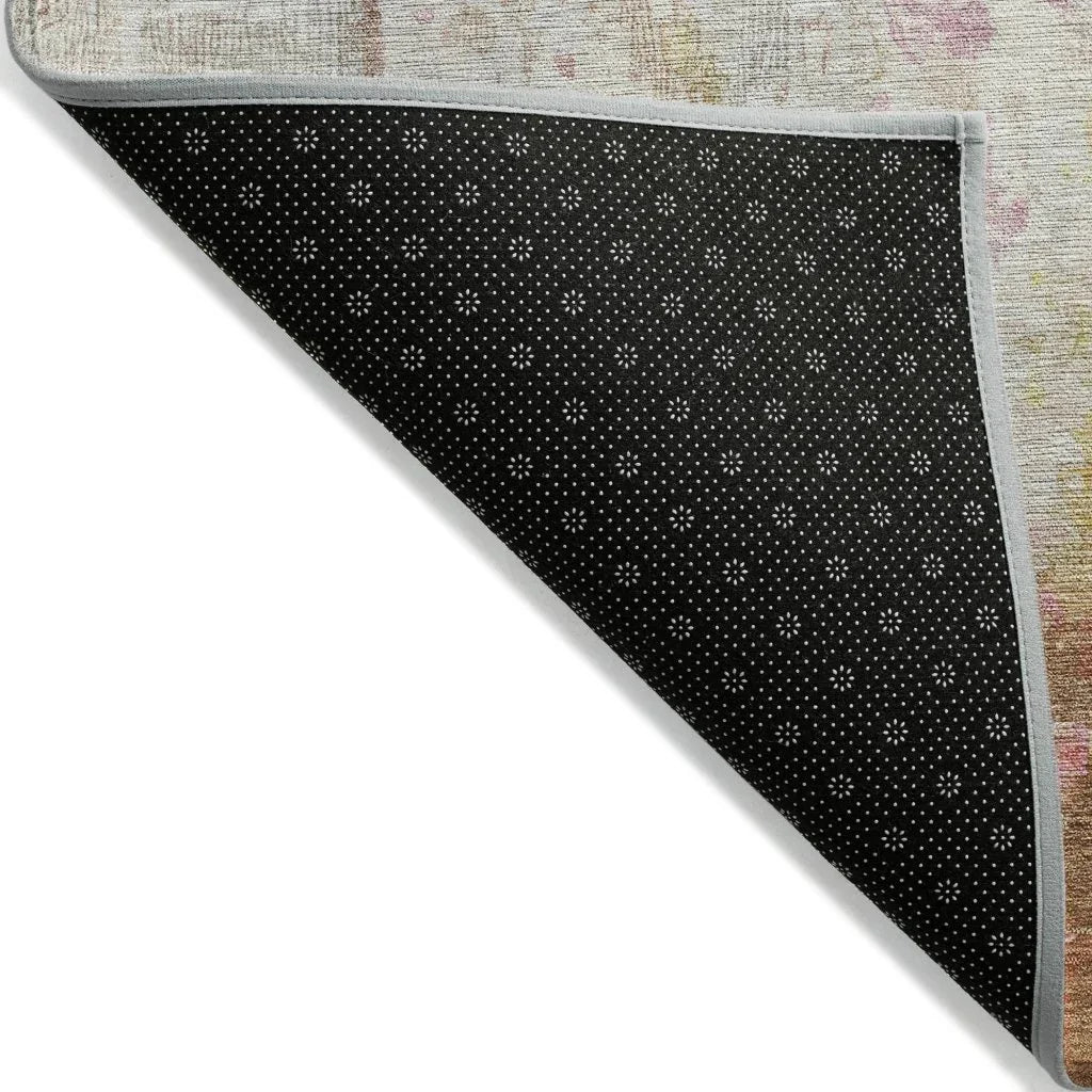 LOOMLAN Rugs Verentha Brown Washable Indoor-Outdoor Rug