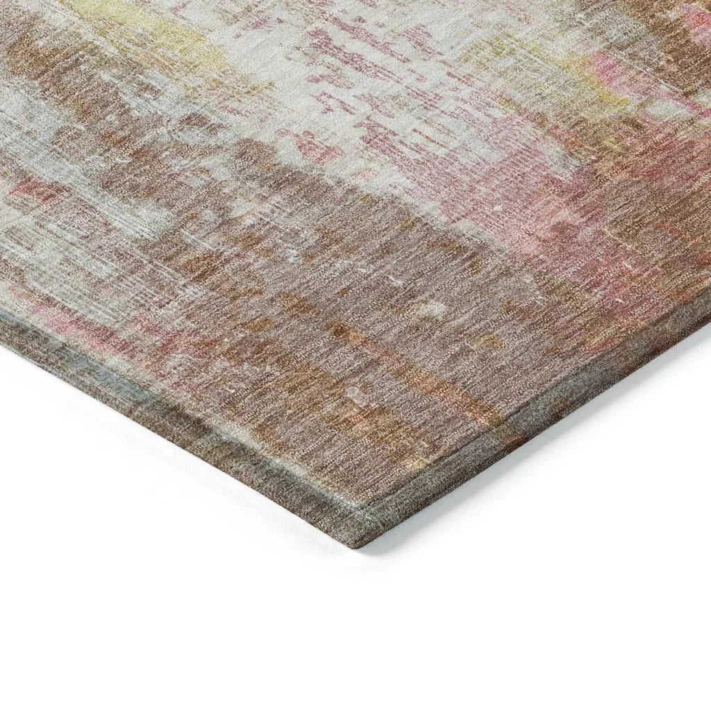 LOOMLAN Rugs Verentha Brown Washable Indoor-Outdoor Rug