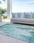 LOOMLAN Rugs Verentha Teal Washable Indoor-Outdoor Rug