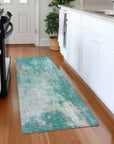 LOOMLAN Rugs Verentha Teal Washable Indoor-Outdoor Rug