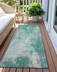LOOMLAN Rugs Verentha Teal Washable Indoor-Outdoor Rug