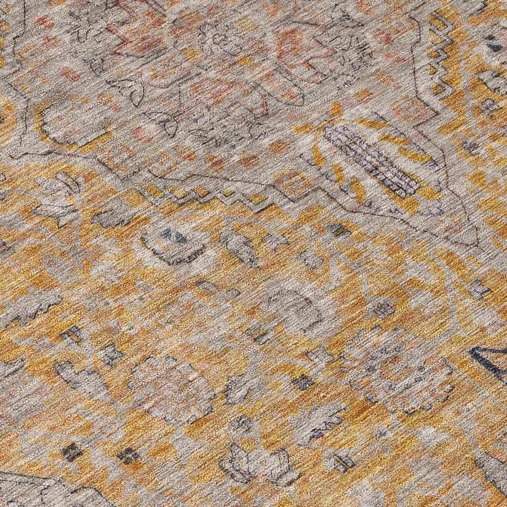 LOOMLAN Rugs Vexira Gold Washable Indoor-Outdoor Rug