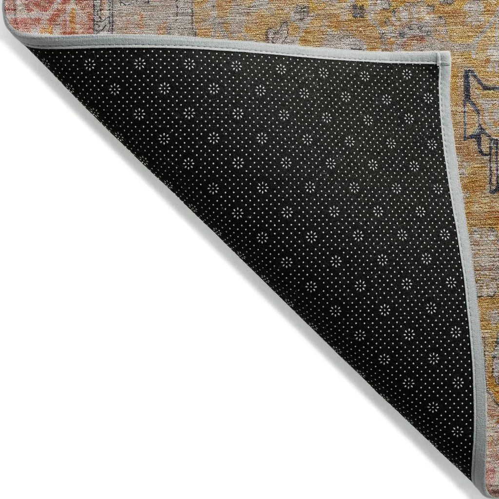 LOOMLAN Rugs Vexira Gold Washable Indoor-Outdoor Rug