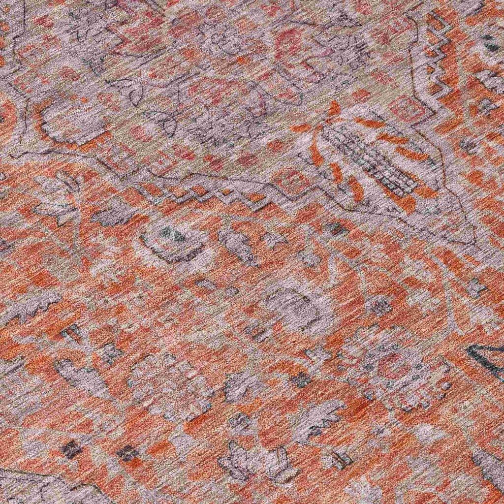 LOOMLAN Rugs Vexira Orange Washable Indoor-Outdoor Rug