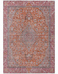 LOOMLAN Rugs Vexira Orange Washable Indoor-Outdoor Rug