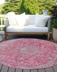 LOOMLAN Rugs Vexira Pink Washable Indoor-Outdoor Rug