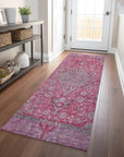 LOOMLAN Rugs Vexira Pink Washable Indoor-Outdoor Rug
