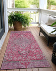 LOOMLAN Rugs Vexira Pink Washable Indoor-Outdoor Rug