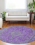 LOOMLAN Rugs Vexira Purple Washable Indoor-Outdoor Rug