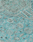 LOOMLAN Rugs Vexira Teal Washable Indoor-Outdoor Rug