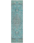 LOOMLAN Rugs Vexira Teal Washable Indoor-Outdoor Rug