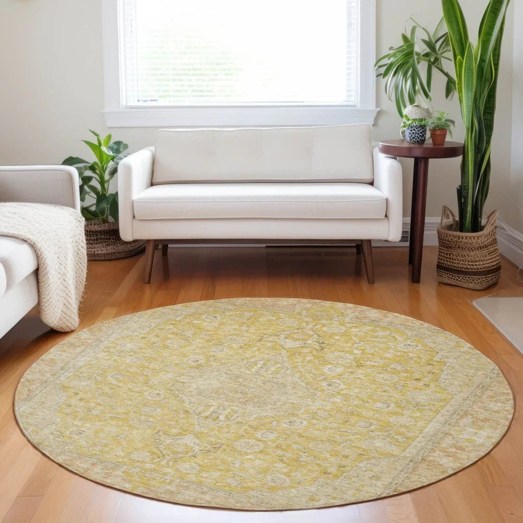 LOOMLAN Rugs Vexira Wheat Washable Indoor-Outdoor Rug