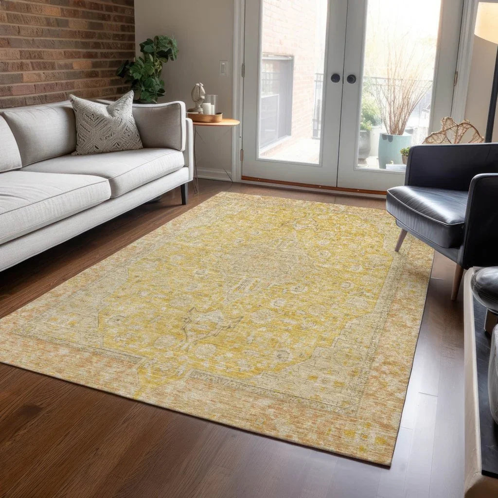 LOOMLAN Rugs Vexira Wheat Washable Indoor-Outdoor Rug