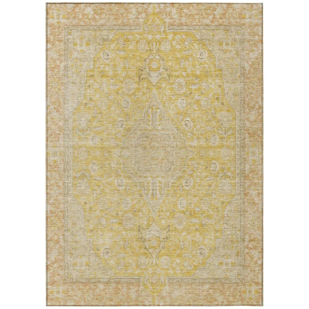 LOOMLAN Rugs Vexira Wheat Washable Indoor-Outdoor Rug
