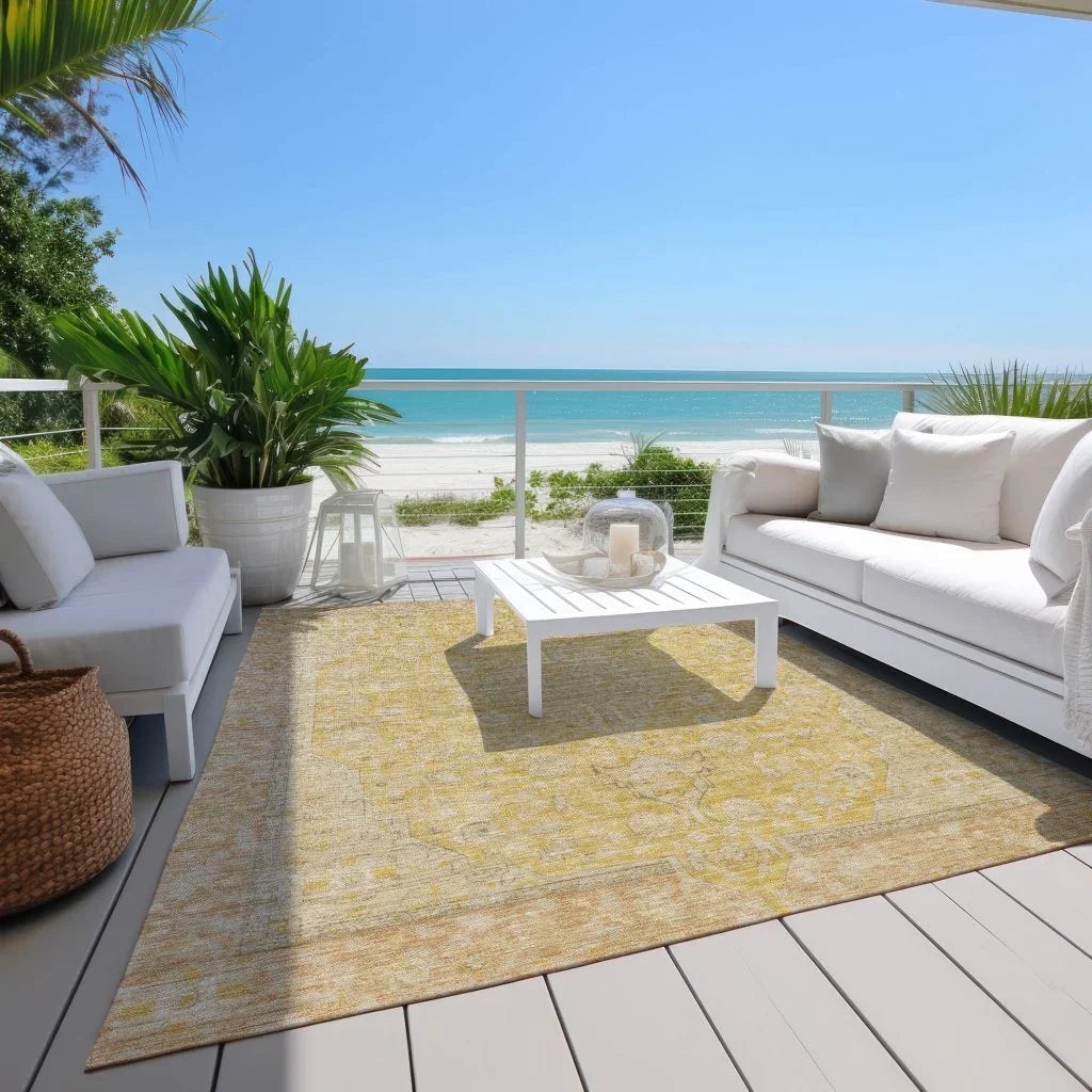 LOOMLAN Rugs Vexira Wheat Washable Indoor-Outdoor Rug