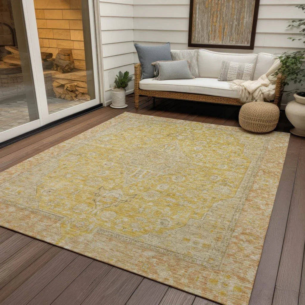 LOOMLAN Rugs Vexira Wheat Washable Indoor-Outdoor Rug