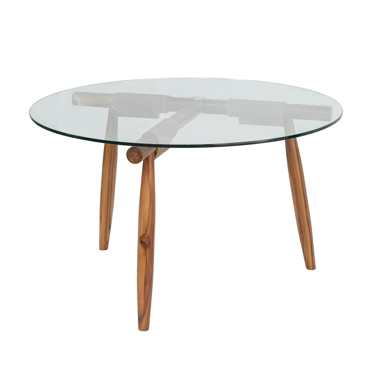 LH Home Vineyard Glass Top Round Outdoor Coffee Table