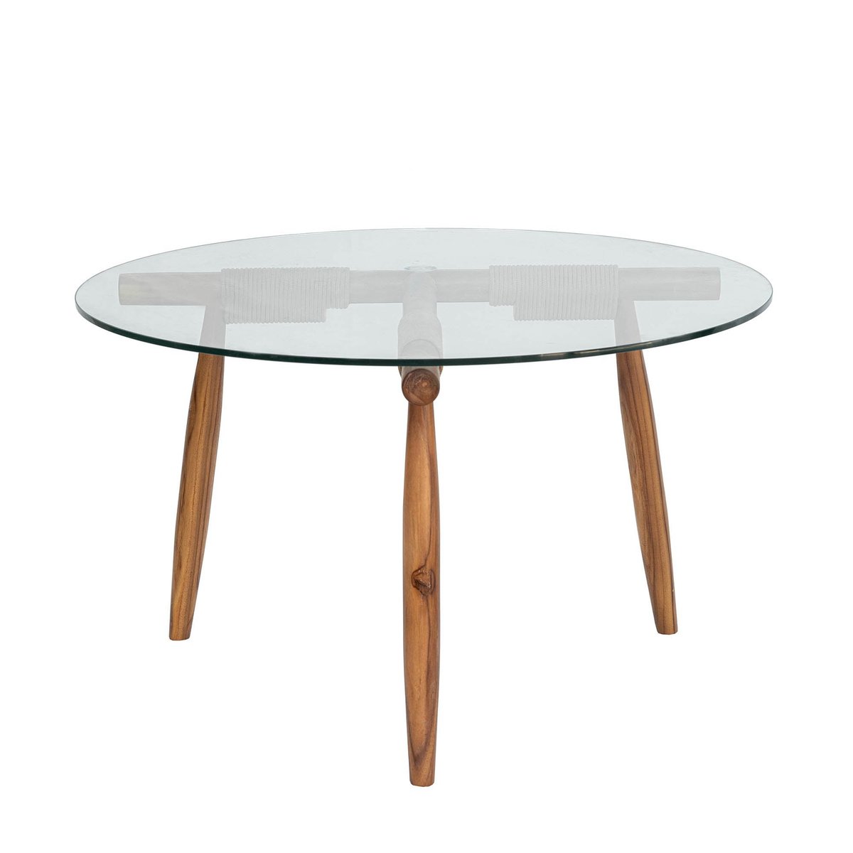 LH Home Vineyard Glass Top Round Outdoor Coffee Table