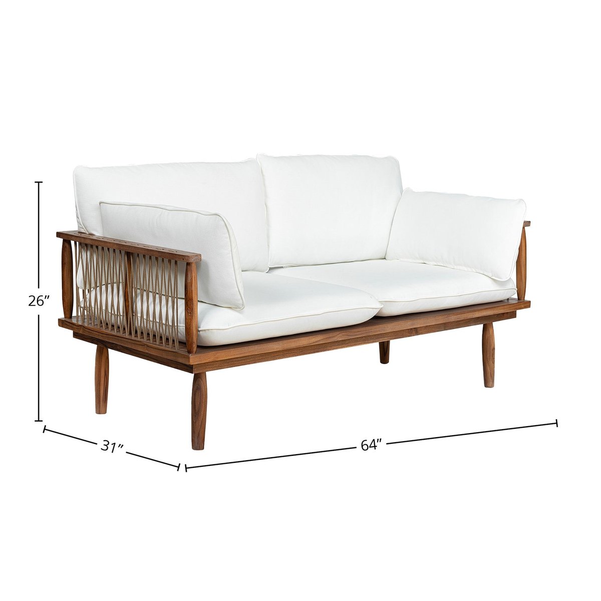 LH Home Vineyard Olefin Fabric Outdoor Loveseat