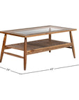 LH Home Vineyard Wooden Rectangular Outdoor Coffee Table