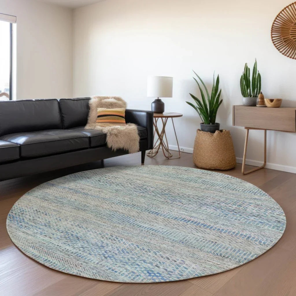 LOOMLAN Rugs Viviennea Blue Washable Indoor-Outdoor Rug