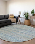 LOOMLAN Rugs Viviennea Blue Washable Indoor-Outdoor Rug