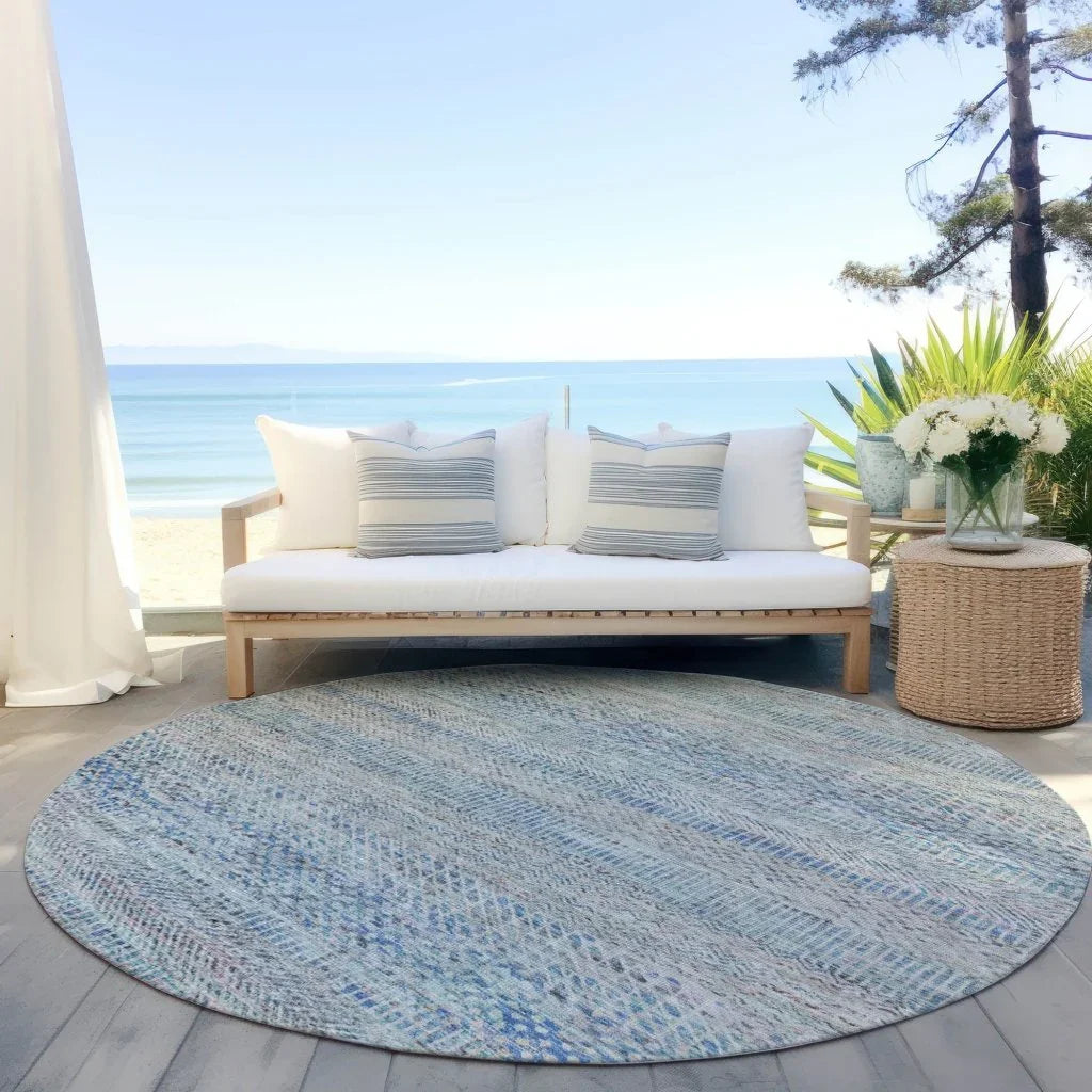 LOOMLAN Rugs Viviennea Blue Washable Indoor-Outdoor Rug