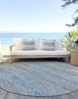 LOOMLAN Rugs Viviennea Blue Washable Indoor-Outdoor Rug