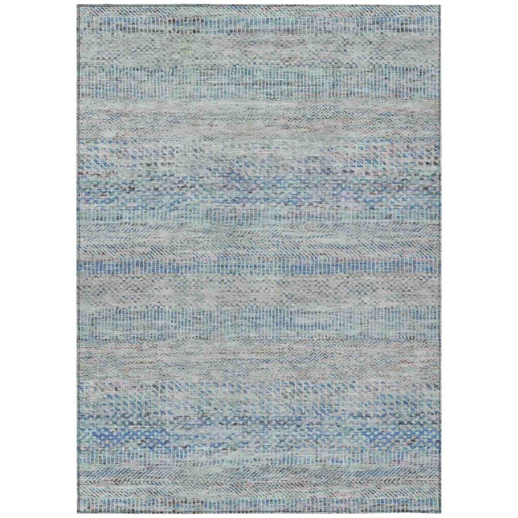 LOOMLAN Rugs Viviennea Blue Washable Indoor-Outdoor Rug