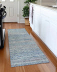 LOOMLAN Rugs Viviennea Blue Washable Indoor-Outdoor Rug