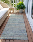 LOOMLAN Rugs Viviennea Blue Washable Indoor-Outdoor Rug