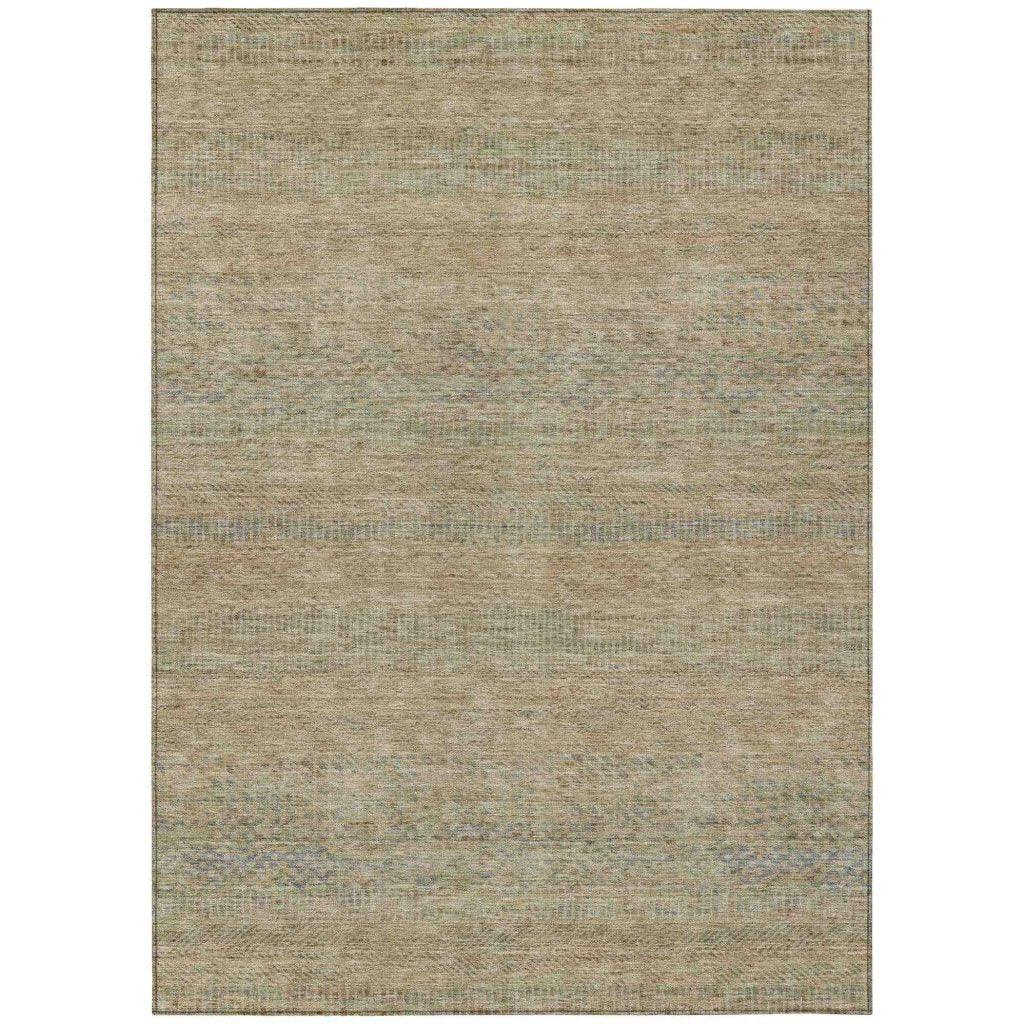 LOOMLAN Rugs Viviennea Brown Washable Indoor-Outdoor Rug