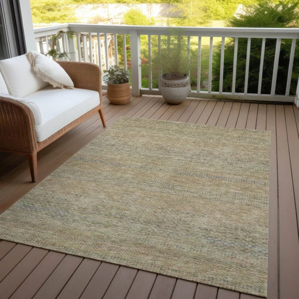 LOOMLAN Rugs Viviennea Brown Washable Indoor-Outdoor Rug