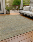 LOOMLAN Rugs Viviennea Brown Washable Indoor-Outdoor Rug