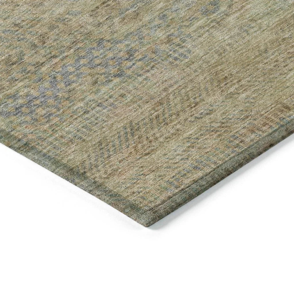 LOOMLAN Rugs Viviennea Brown Washable Indoor-Outdoor Rug