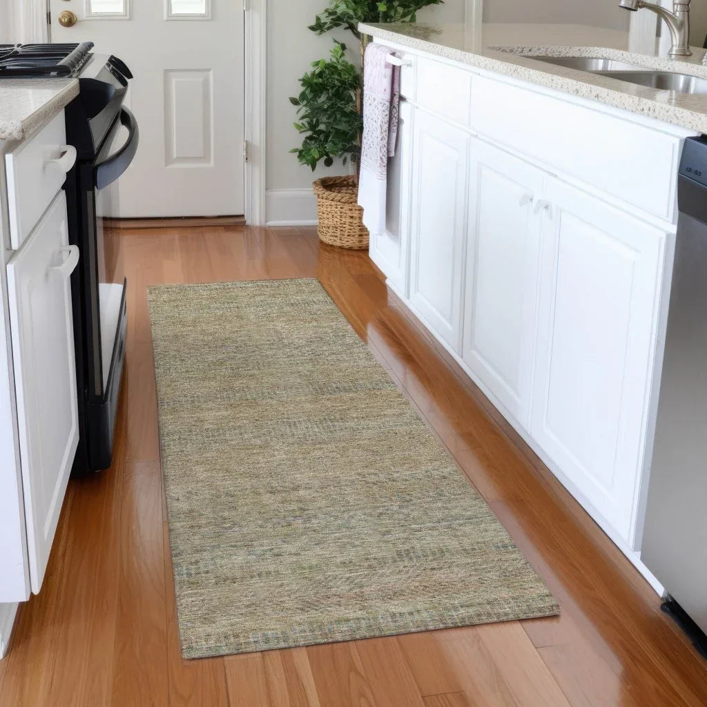 LOOMLAN Rugs Viviennea Brown Washable Indoor-Outdoor Rug