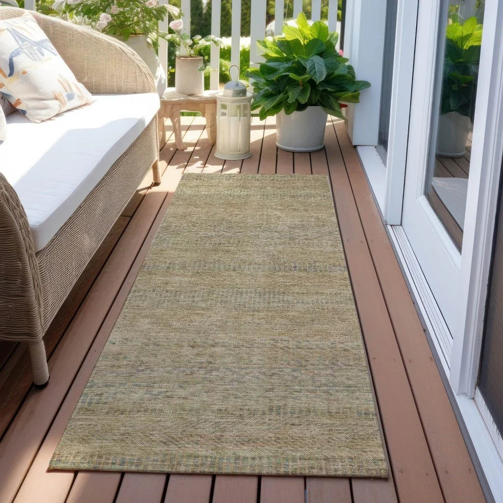 LOOMLAN Rugs Viviennea Brown Washable Indoor-Outdoor Rug