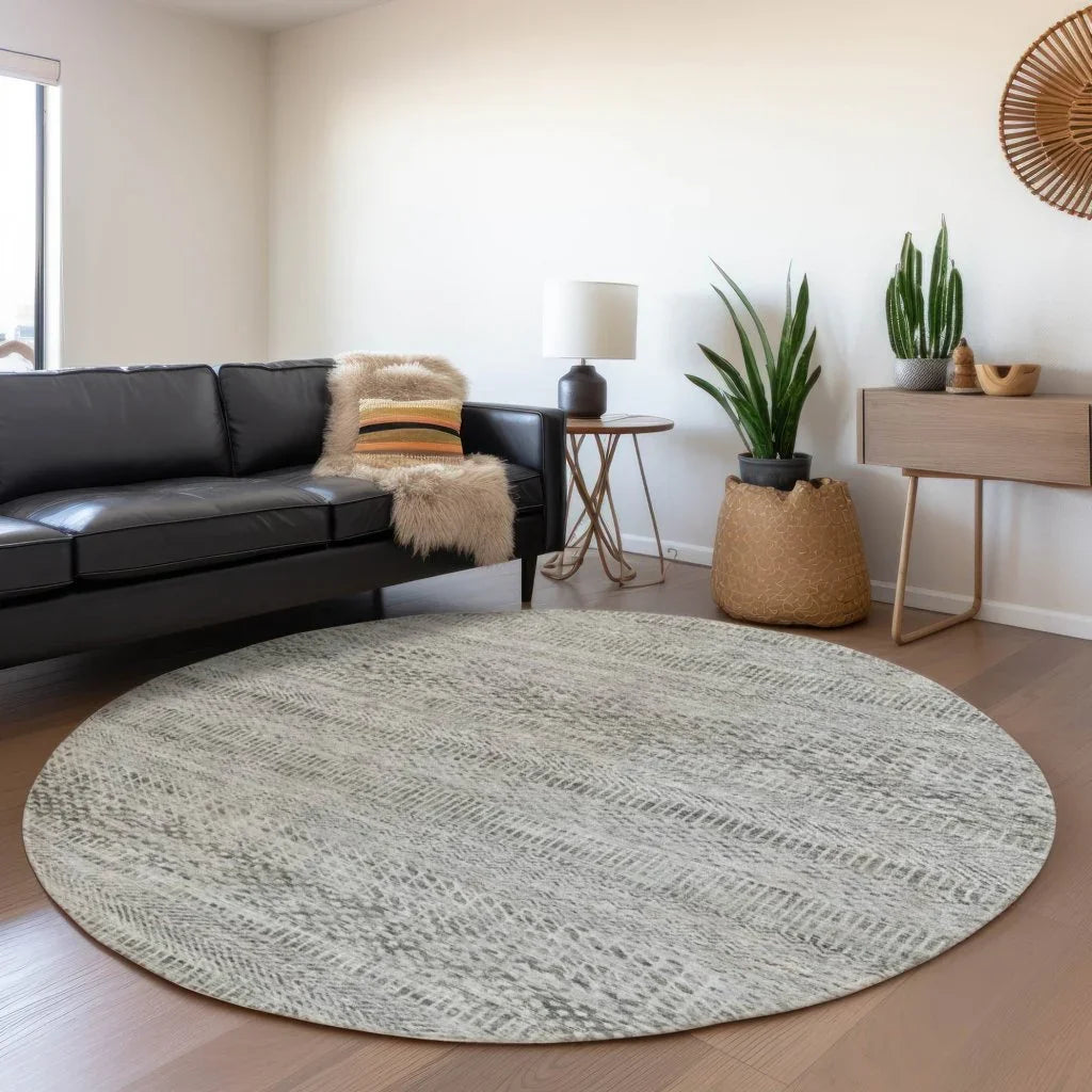 LOOMLAN Rugs Viviennea Gray Washable Indoor-Outdoor Rug