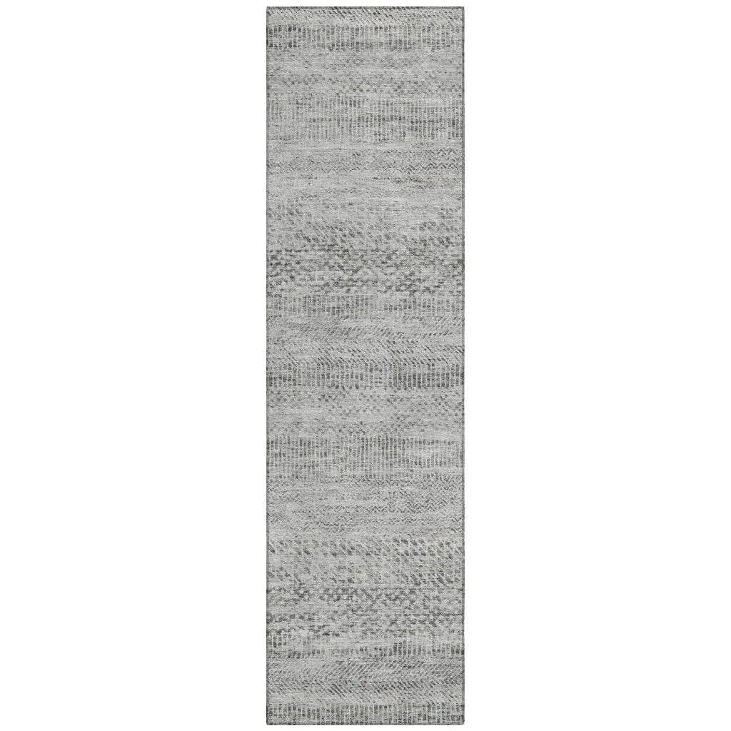 LOOMLAN Rugs Viviennea Gray Washable Indoor-Outdoor Rug