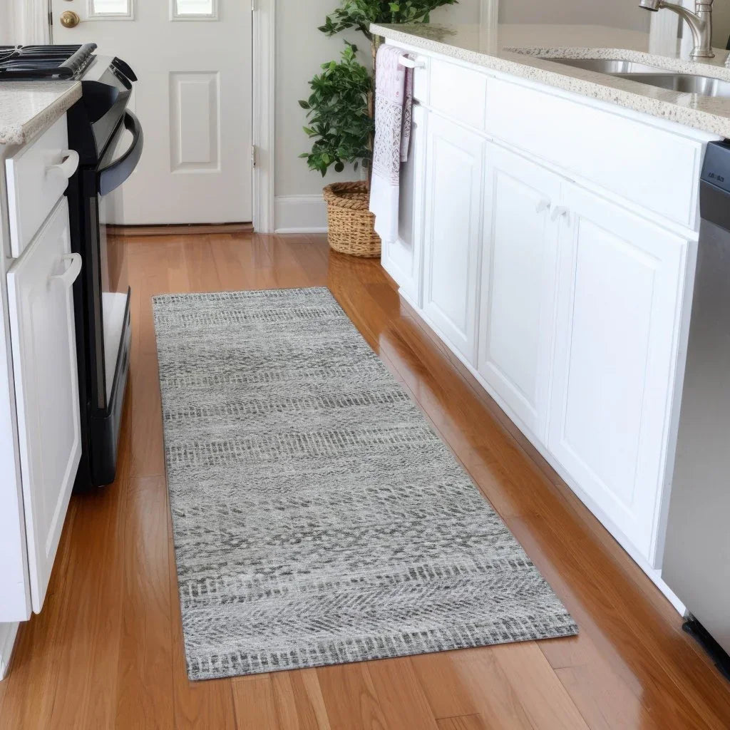 LOOMLAN Rugs Viviennea Gray Washable Indoor-Outdoor Rug