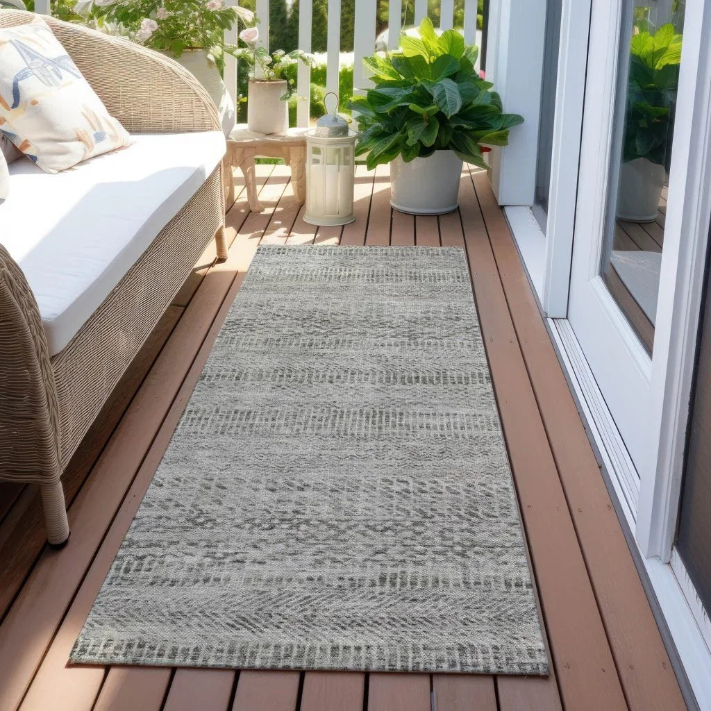 LOOMLAN Rugs Viviennea Gray Washable Indoor-Outdoor Rug