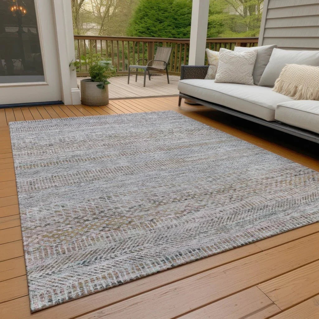 LOOMLAN Rugs Viviennea Ivory Washable Indoor-Outdoor Rug