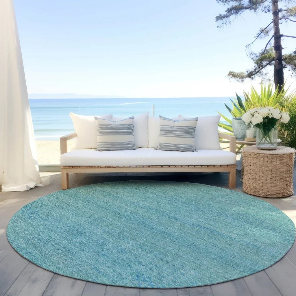 LOOMLAN Rugs Viviennea Teal Washable Indoor-Outdoor Rug
